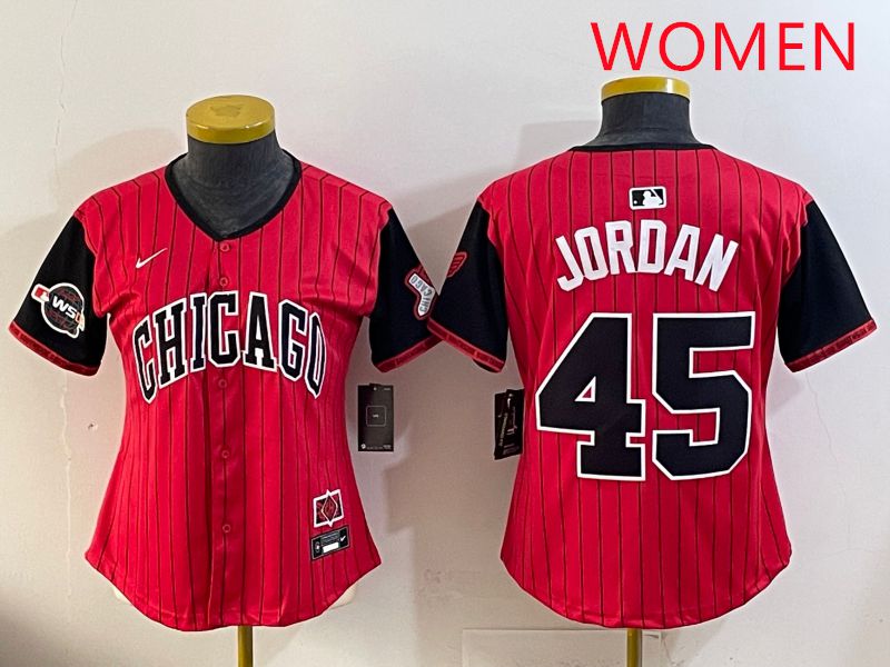 Women 2025 Chicago White Sox #45 Jordan Red Joint Name Nike MLB Jersey style 10